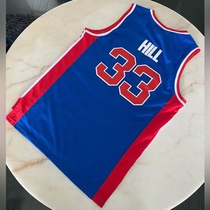 Vtg Adidas Detroit Pistons Hill Jersey